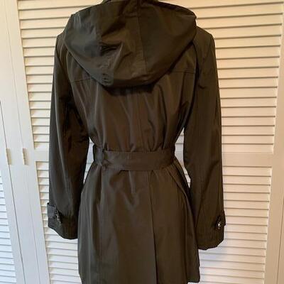 Lot 126 London Fog Button Up Jacket Size Medium Charcoal Brown Removable Hood