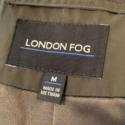 Lot 126 London Fog Button Up Jacket Size Medium Charcoal Brown Removable Hood