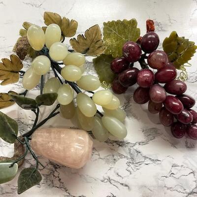 Lot 128  Collection of Jade Pieces Tree Grapes Pear