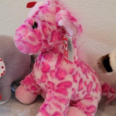 Lot 96: Ganz Plushies- Elephant, Giraffe and Reindeer 