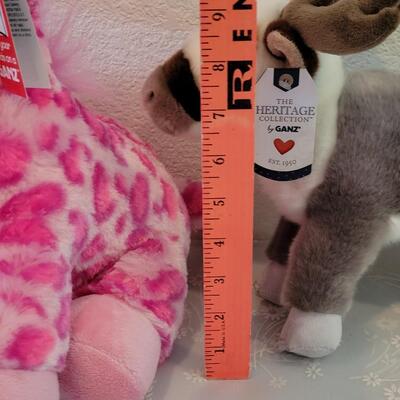 Lot 96: Ganz Plushies- Elephant, Giraffe and Reindeer 