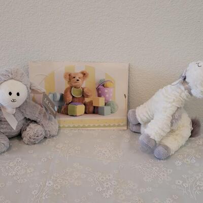 Lot 100: (2) Baby Plushies and a Mobile