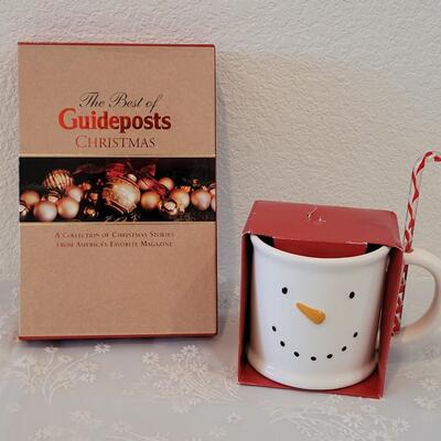 Lot 108: Snowman Mug and Guideposts Christmas Book