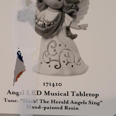 Lot 112: Precious Moments Waterball and Angel LED Musical Tabletop  