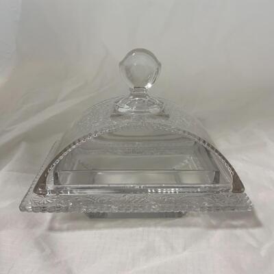 [73] ANTIQUE | 1880s | Jersey Lily | Covered Butter Dish