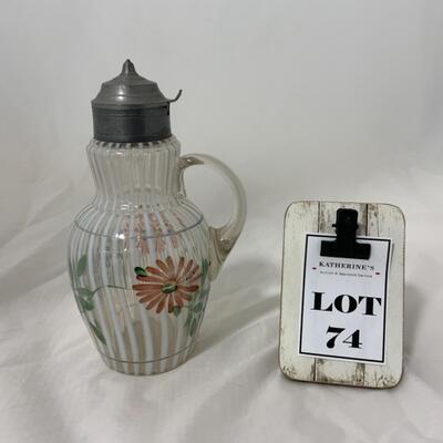 [74] ANTIQUE | Hand Painted Flowers | Opalescent Striped | Syrup
