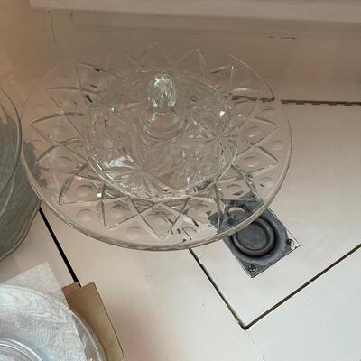 #382 1 GIANT Lot of CLEAR Glass: Glasses, Plates and Serving Bowls.