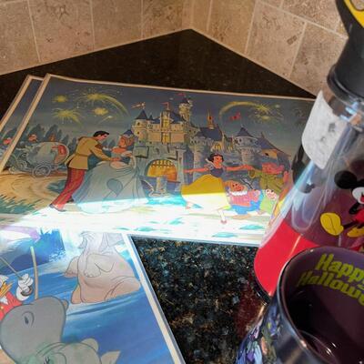 #384 Disneyland Collectibles: Cup, Hat, Placemats