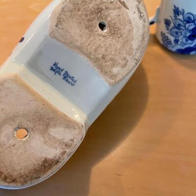 #409U - 2 Pieces of Delph Pottery Shoe and Cup