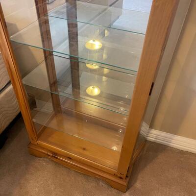 #432U  CURIO Cabinet with lights - PINE 