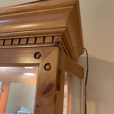 #432U  CURIO Cabinet with lights - PINE 
