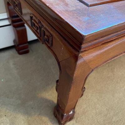 #433U  Carved Asian Coffee Table 