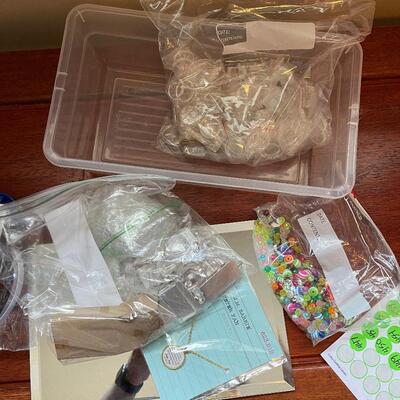 #447U  Mirror and Jewelry Making Stuff 
