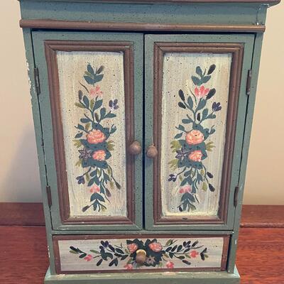 #448U Doll House Wardrobe, hand Painted 