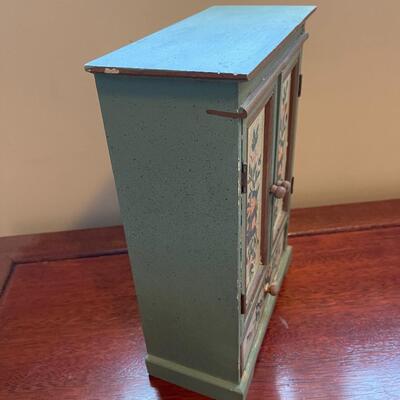 #448U Doll House Wardrobe, hand Painted 