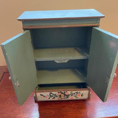 #448U Doll House Wardrobe, hand Painted 