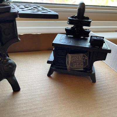 #462U 2 Cast Iron Doll House Stoves 