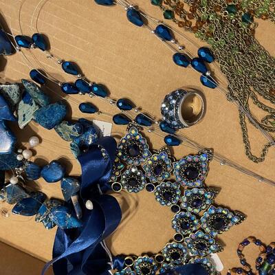 #477U BLUE Jewels Plus Rhinestones 