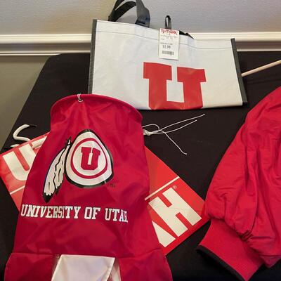 #481 - UTE LOT Beanie, Bag & Flag, Throw, Coat
