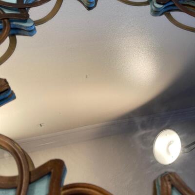 #483 - Decorative Iron Framed Mirror Blue 