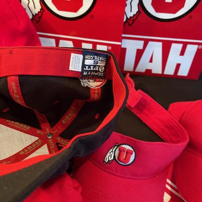 #484 U of U Ute Lot: Hat, Visor, throw, Car Magnet, Gloves, Game Face Decal