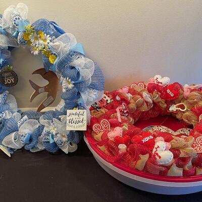 #486 (2) Wreathes: Spring and Valentines Day 