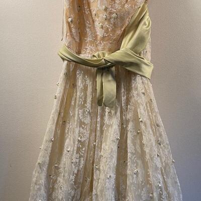 #495   Spring Tea Length Dress Antique