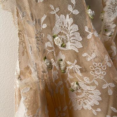 #495   Spring Tea Length Dress Antique