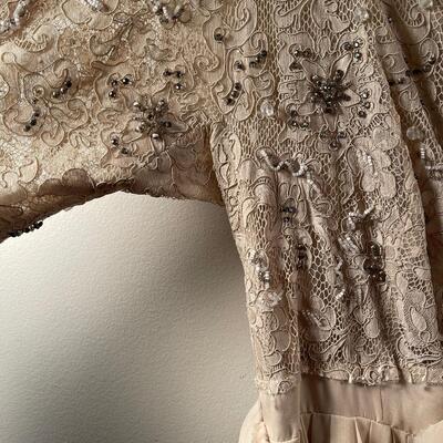#496 Antique Evening Gown Incredible bead work
