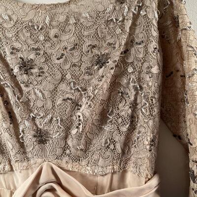 #496 Antique Evening Gown Incredible bead work