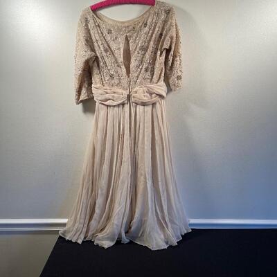 #496 Antique Evening Gown Incredible bead work