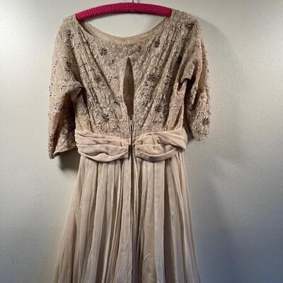 #496 Antique Evening Gown Incredible bead work