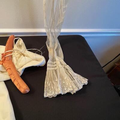 #497 White Slip / Lingerie's with lace Scarf 