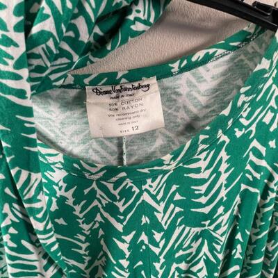 #498 Diane Von Furstenberg Green Dress Classic Twig 