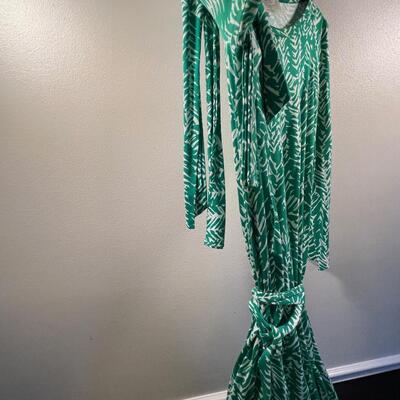 #498 Diane Von Furstenberg Green Dress Classic Twig 