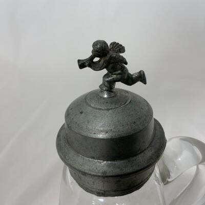 [79] ANTIQUE | Cherub Finial | Lion Frosted Base | Syrup