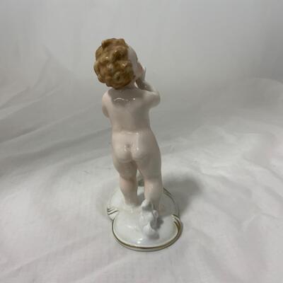 [86] ANTIQUE | Italian Made | Boy with Turkeys Figure