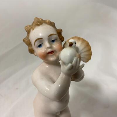 [86] ANTIQUE | Italian Made | Boy with Turkeys Figure