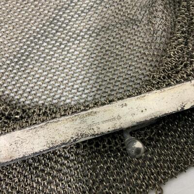 [88] ANTIQUE | German Silver Closure | Mesh Handbag