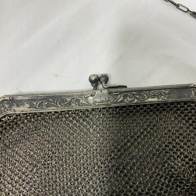 [88] ANTIQUE | German Silver Closure | Mesh Handbag