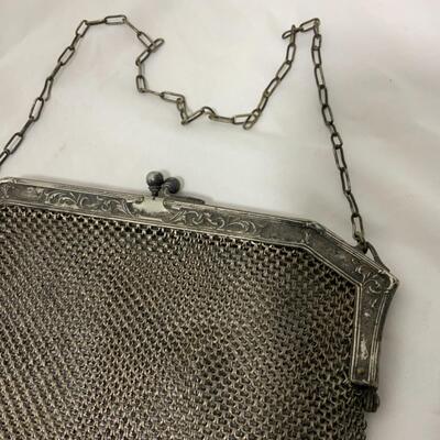 [88] ANTIQUE | German Silver Closure | Mesh Handbag