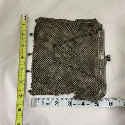 [88] ANTIQUE | German Silver Closure | Mesh Handbag