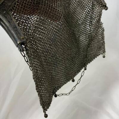 [88] ANTIQUE | German Silver Closure | Mesh Handbag