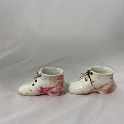 [89] ANTIQUE | Porcelain Doll Shoes | Booties