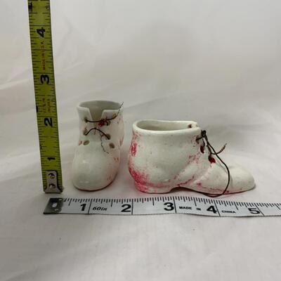 [89] ANTIQUE | Porcelain Doll Shoes | Booties