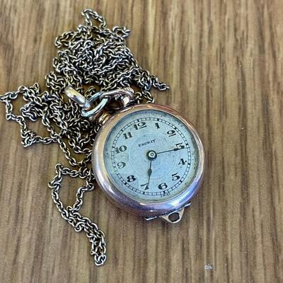 Swiss pocket watch & chain