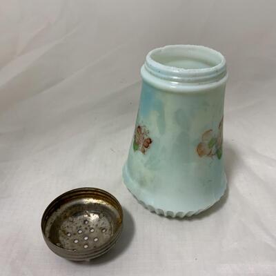 [94] ANTIQUE | Milk Glass | Hand Painted | Sugar Shaker