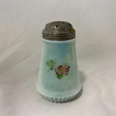 [94] ANTIQUE | Milk Glass | Hand Painted | Sugar Shaker