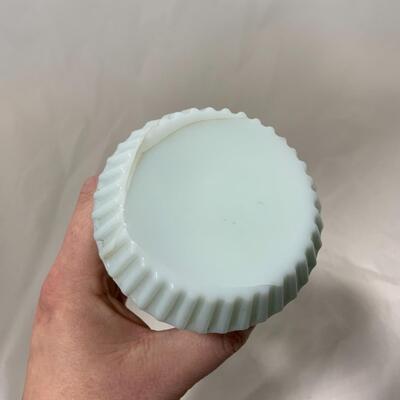[94] ANTIQUE | Milk Glass | Hand Painted | Sugar Shaker