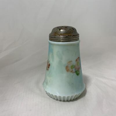 [94] ANTIQUE | Milk Glass | Hand Painted | Sugar Shaker